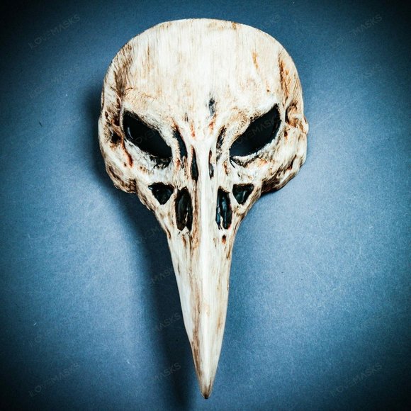 Halloween Raven Bird Realistic Skull Masquerade - Picture 2 of 10